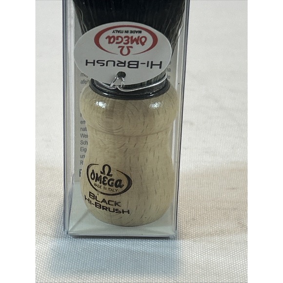 Omega BLACK Hi-Brush Series Synthetic Fiber Beechwood Handle Shave Brush - Picture 2 of 8